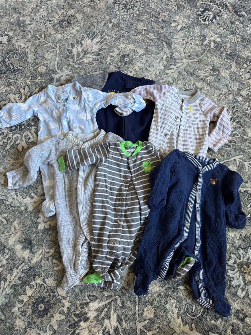 Bundle of 6 Newborn Footed PJs